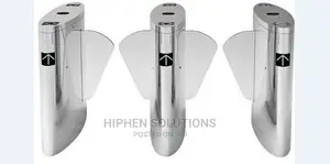 Grey Dual Lane Flap Barrier Turnstile