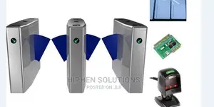 Barcode Automatic Flap Barrier Turnstile Door BY HIPHEN SOLUTIONS LTD