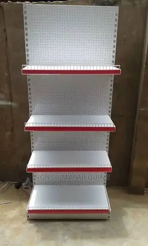 White Red Wall/ Single Sided Supermarket Display Shelves