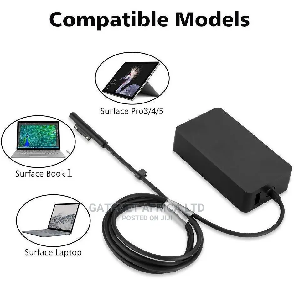 Microsoft Surface Pro X 8 7 6 5 4 Laptop Go Adapter Charger