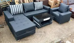 Set of L-Shape Sofa With Single Seater Chair,Table. Lsbla1