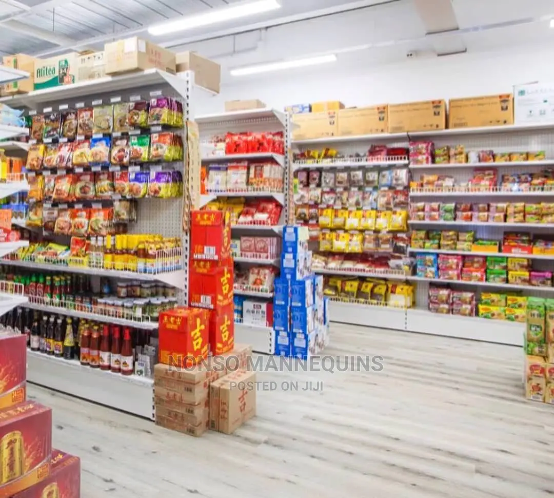 Supermarket Shekves With Perforated Back Panel