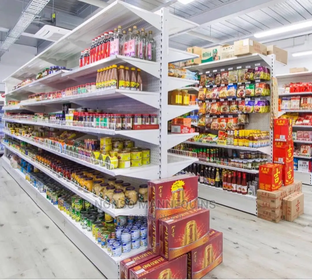 Supermarket Shekves With Perforated Back Panel