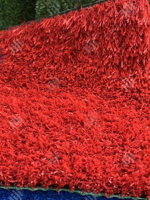 Pure Sharp Red Artificial Grass Rugs For Outdoor