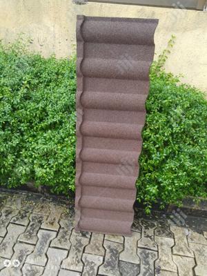 Brown And Black Roman Stone Coated Roofing Sheet.