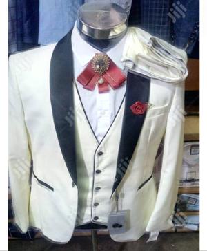 Italian 3-Piece Designers Wedding Suit-Cream Color