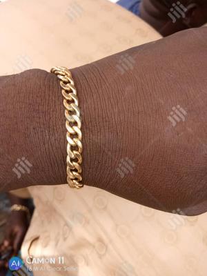 Pure 18karat Solid Gold Bracelet Cuban Medium Size Design
