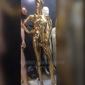 Gold Chrome Normal Size Body Clothes Display Mannequins