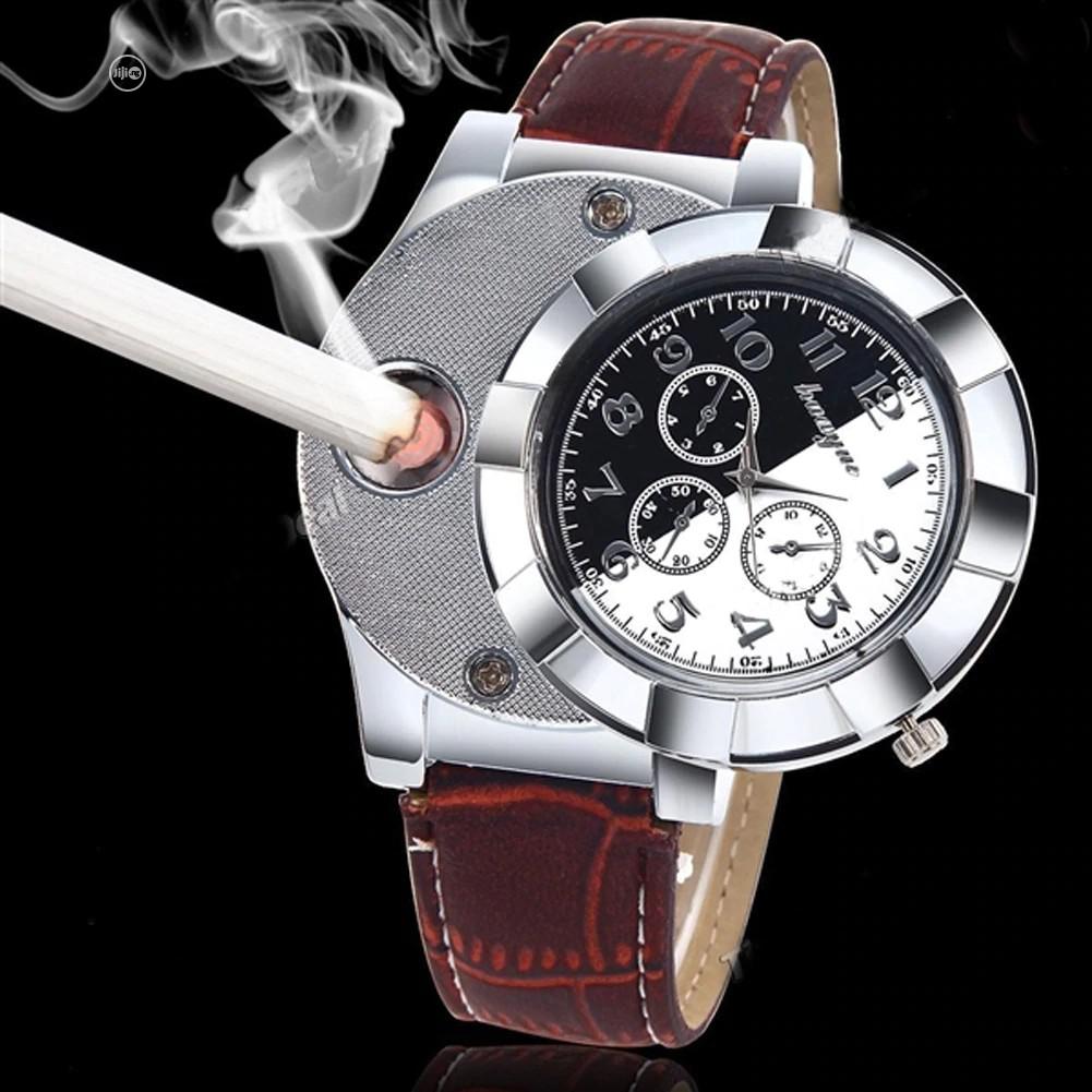 Multi-Functional Rechargeable Men Quartz Watch Lighter