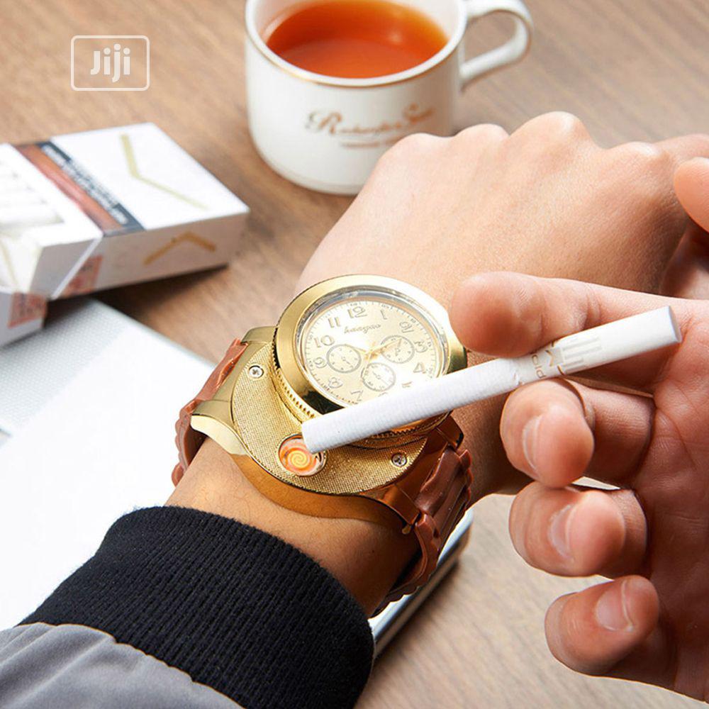 Multi-Functional Rechargeable Men Quartz Watch Lighter