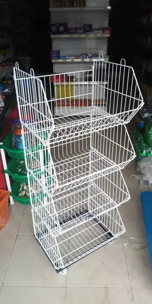 4 Steps Basket Stand for Displaying Goods