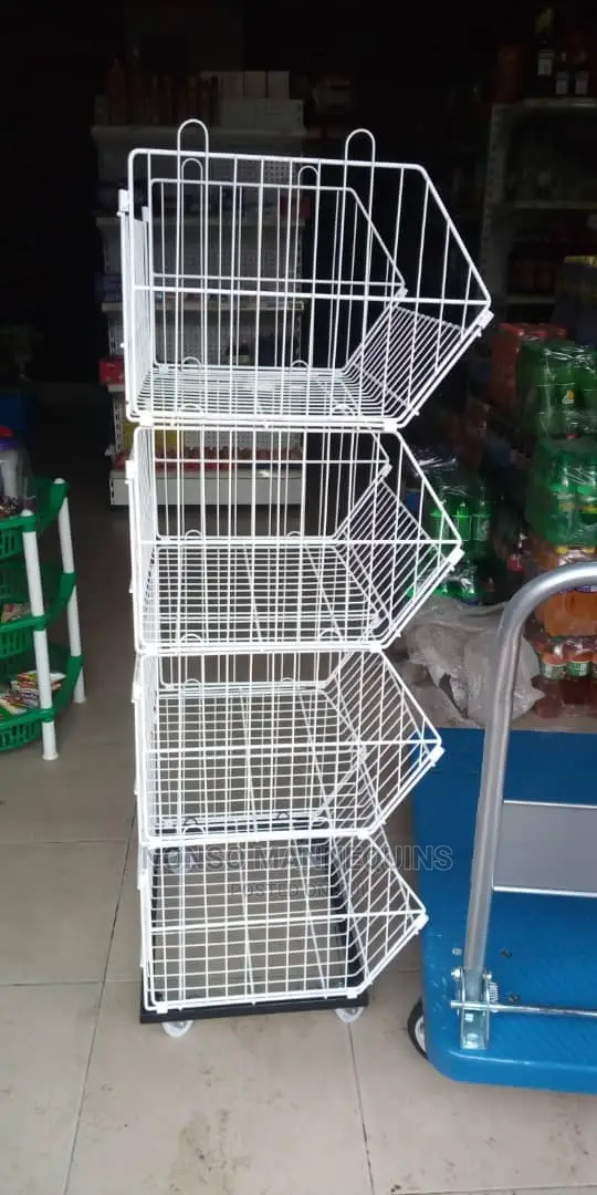 4 Steps Basket Stand for Displaying Goods