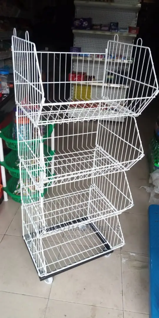 4 Steps Basket Stand for Displaying Goods