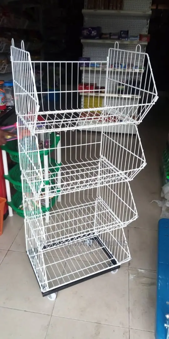 4 Steps Basket Stand for Displaying Goods
