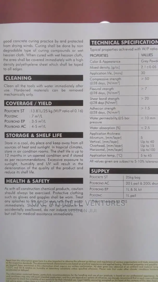 Ploycrete ST (25kg):Polymer Modified Repair Mortar