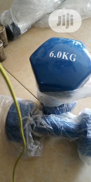 New 6.0kg Rubber Dumbbell