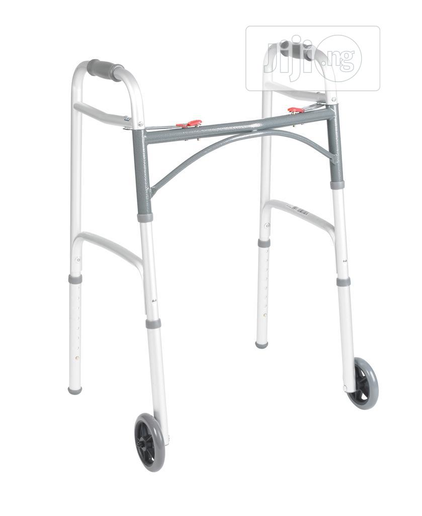 Foldable Walking Frame With Front Tyres