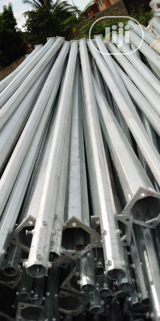 8 Meter Galvanized Solar Street Light Poles (NDDC) Specification