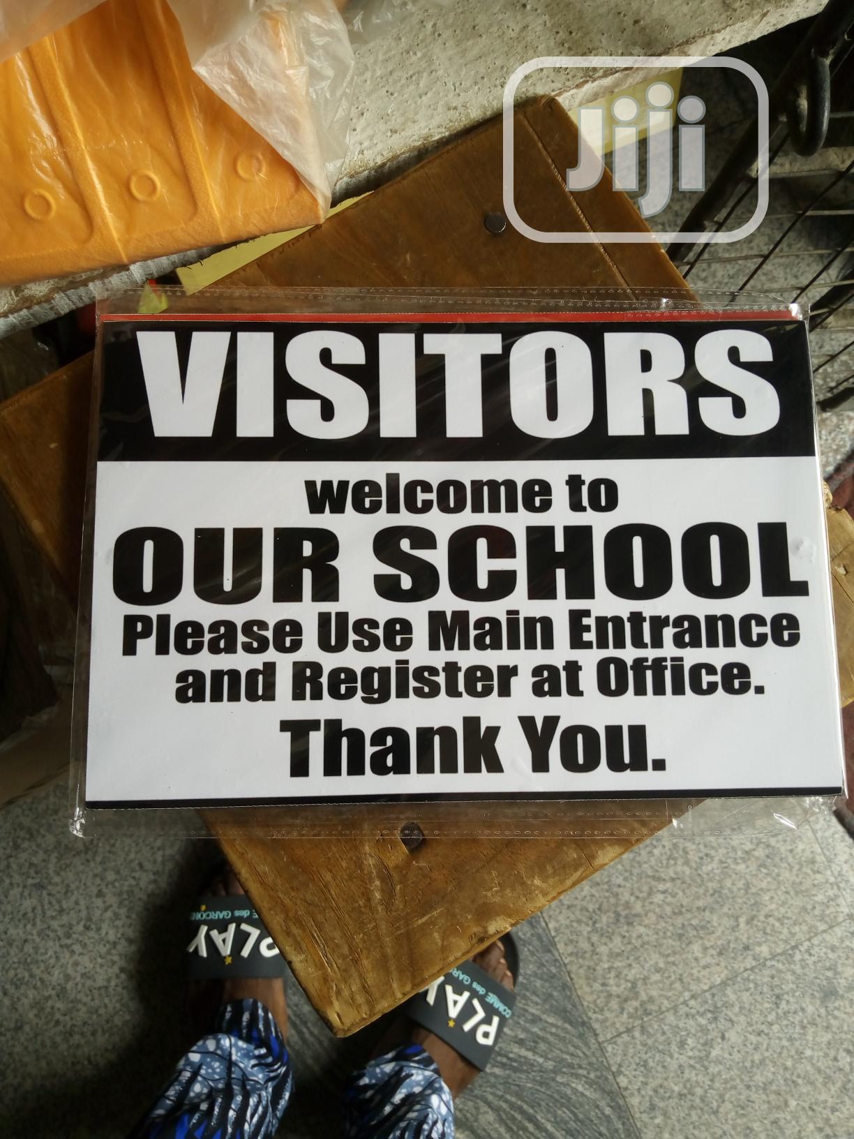 School Visitors Signage