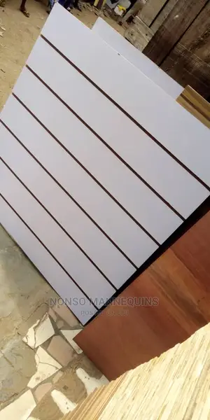 White Colour Slat Wall Board Display