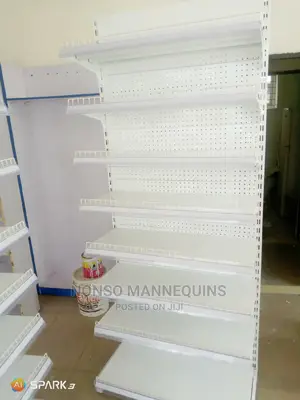 High Quality White Colour Supermarket Display Shelvingg