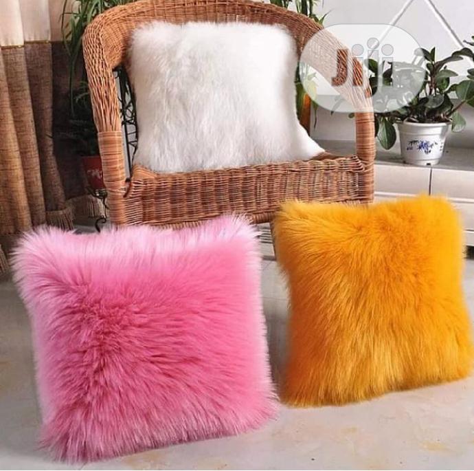 Furry and Fabric Throw Pillows