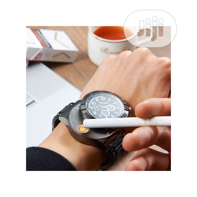 Genuine Leather Men Light Wrist Watch