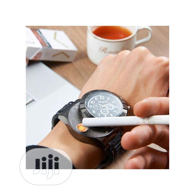 Black Quality Leather Men Wrist Watch