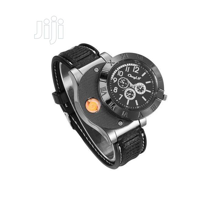 Black Quality Leather Men Wrist Watch