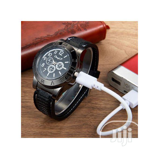 Wristwatch Quartz Watch Lighter Usb Electronic Cigarette