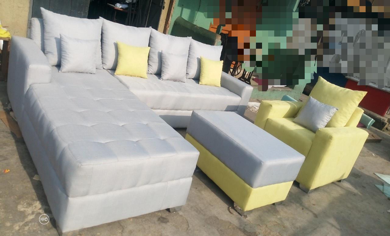 Sectional Sofa, Single Seater Ottoman Table