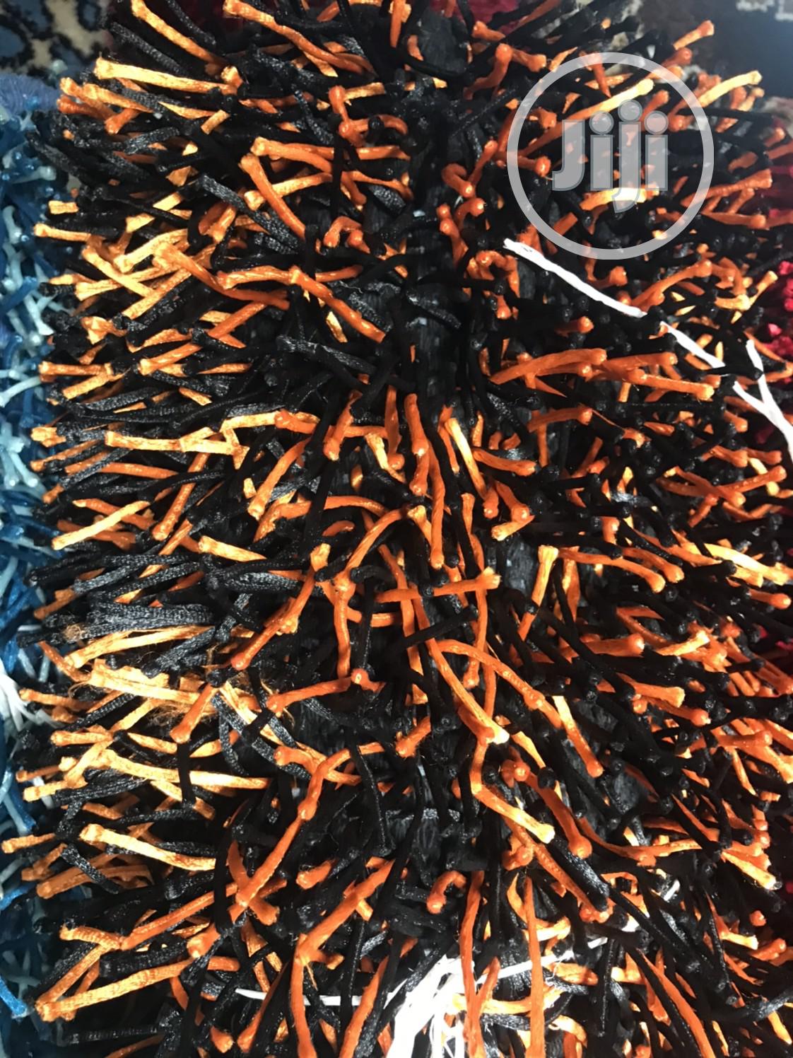 Mixed Orange And Black Thick Shaggy Centre Rugs (5/7)