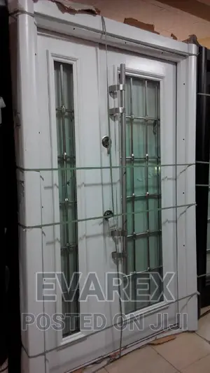 Luxury Glass White Door With Stainless Bugler .
