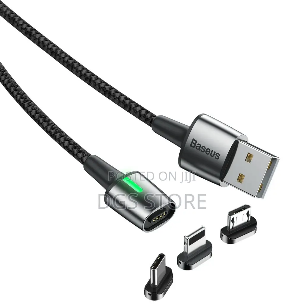 Baseus Zinc Magnetic Cable Kit Ip +Type C +Micro