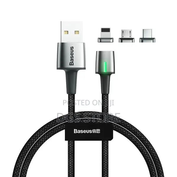 Baseus Zinc Magnetic Cable Kit Ip +Type C +Micro