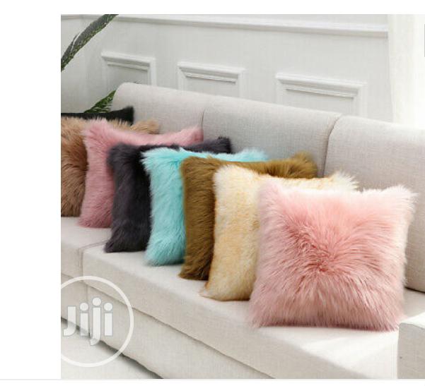 Furry and Fabric Throw Pillows