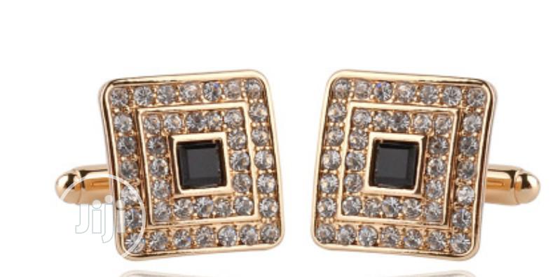 French Diamond Men's Cufflinks- With Gift Box
