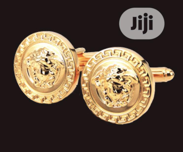 Golden Cufflinks With Gift Box