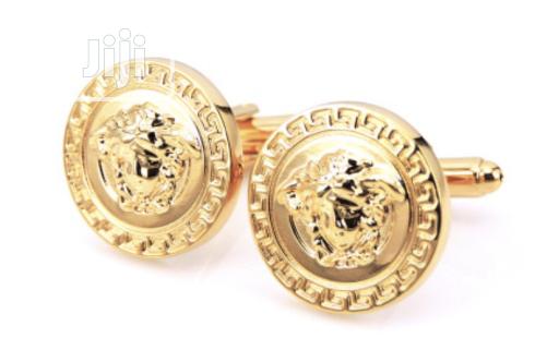 Golden Cufflinks With Gift Box
