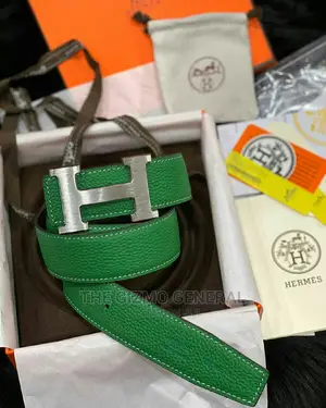 Hermes Green Leather Reversible Constance H Belt