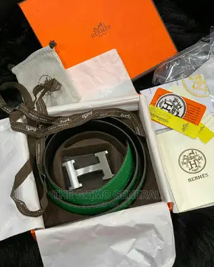 Hermes Green Leather Reversible Constance H Belt