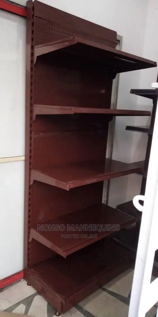 Brown Colour Single Sided Display Shelves