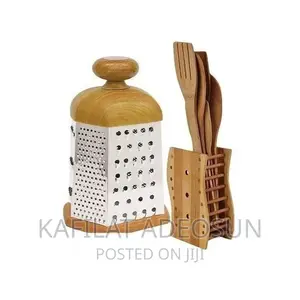 Six Sided Grater 5 Set of Wooden Cooking Spoons