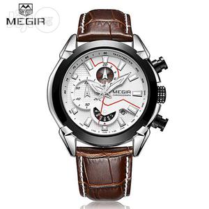 Luxury Leather Army Megir Quartz Watches
