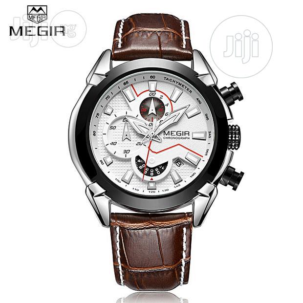 Luxury Leather Army Megir Quartz Watches