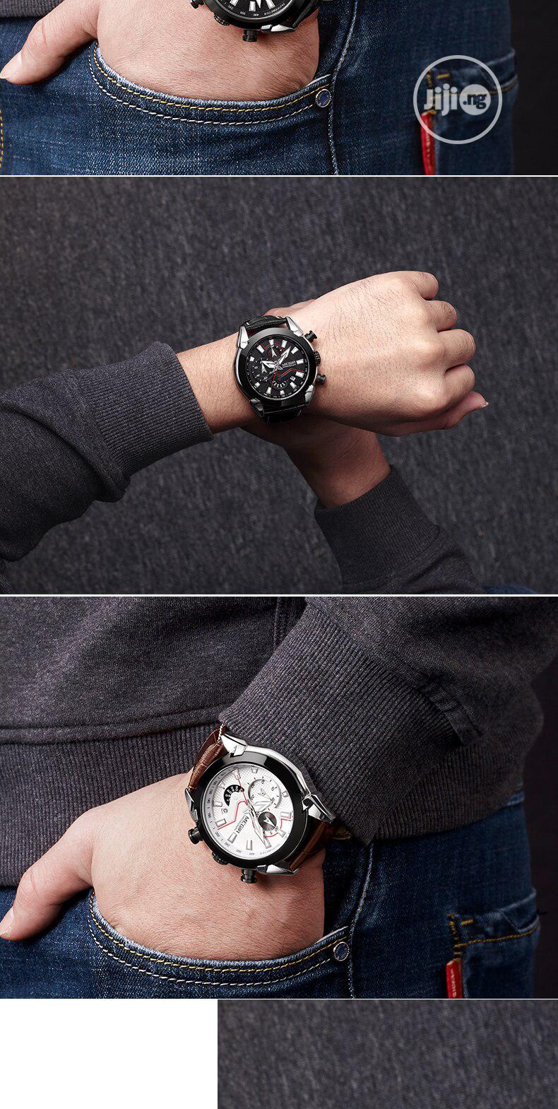 Luxury Leather Army Megir Quartz Watches
