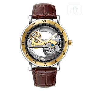 Leather Wallace Mechanical Waterproof Men Hollow Cool Watch