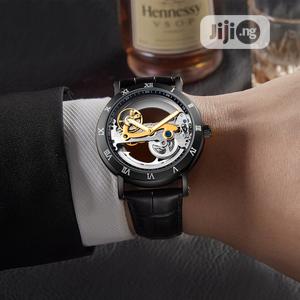 Leather Wallace Mechanical Waterproof Men Hollow Cool Watch