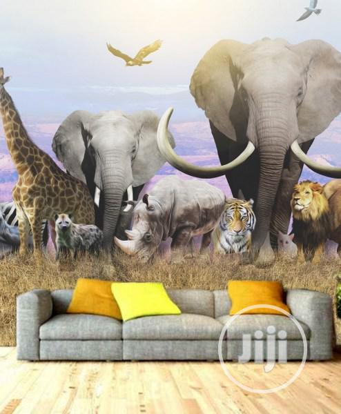 8d Animals in Africa Desert Design Wall Mural