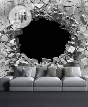 Black Hole In A Cracked Wall Design Wall Mural 8D